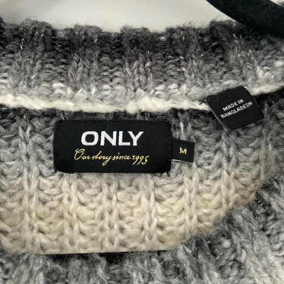 ONLY Grey Striped Knit Sweater - Picture 3 of 4
